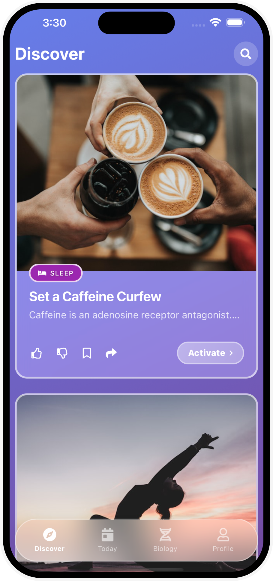BioBoost Discover Screen